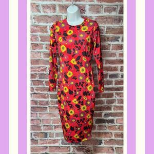 Women's ZARA Floral Long Sleeves Bodycon Dress Size 8 Medium